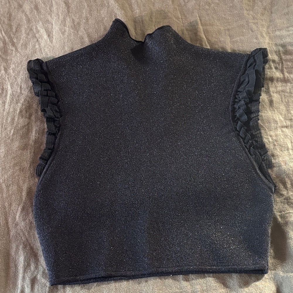 Alice + Olivia Black Sleeveless Top